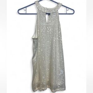 Cable & Gauge White Sequin Top